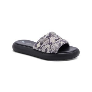 AQUA COLLEGE Womens Gray Snake Simona Platform Slip On Slide Sandals Shoes 8 M